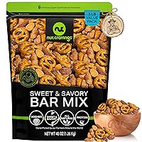 Party Bar Nut Mix, Sweet & Savory Pub Snack - Smoked Almonds, Pretzels, Toffee Peanuts, Spicy, Honey Roasted Peanut (48oz - 3 LB) Packed Fresh in Resealable Bag - Healthy Protein Kosher
