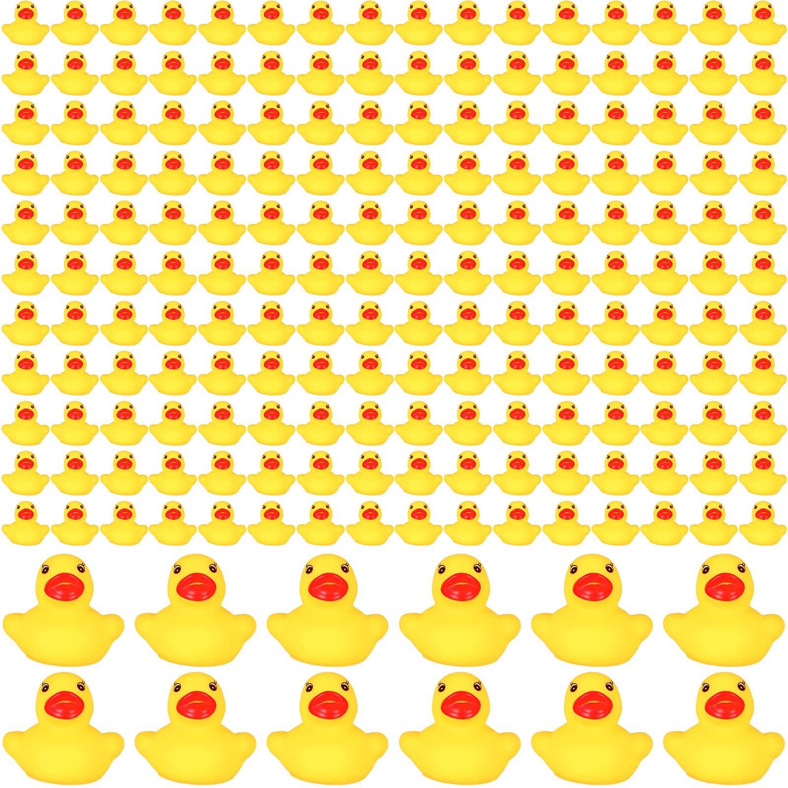 600 Pcs Mini Rubber Ducks in Bulk Bath Toy Squeak Tiny Ducks for Kids Bathtub Shower Birthday Favors Party Decoration Gift, 1.57 x 1.57 x 1.18 Inches (Yellow)