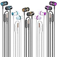 Rayleigh Wired Earbuds 5 Pack, Earbuds Headphones with Microphone, Earphones with Heavy Bass Stereo Noise Blocking, Compatible with iPhone, with iPad and Android Devices, MP3, Fits All 3.5mm Devices