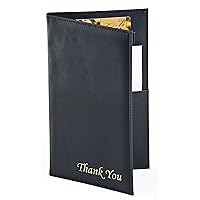 Displays2go Synthetic Leather Thank You Guest Check Presenter Holder, Set of 25
