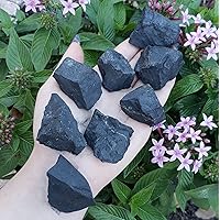 Shungite from Russia Natural Raw Rough Crystal Healing Gemstone Collectible Display Specimen Stone - 2pc