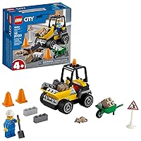 LEGO City Roadwork Truck 60284 Toy Building Kit; Cool Roadworks Construction Set for Kids, New 2021 (58 Pieces)