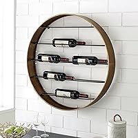 FirsTime & Co. Gold Riverland Wine Rack, Wall Mounted Floating Shelf for Kitchen, Dining Room, Metal, 31.5 inches