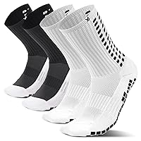 LUX Anti Slip Soccer Socks (2 Pack) - Non Slip Football Sports Grip Pads Socks