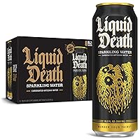Liquid Death, Sparkling Mountain Water, Real Mountain Source, Natural Minerals & Electrolytes, 8-Pack (King Size 19.2oz Cans)