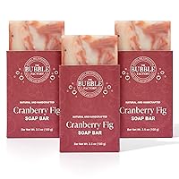 The Bubble Factory Cranberry Fig - Handmade in the USA, Palm Oil Free, All Natural Bar Soap, 3 Bars