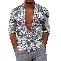 Hawaiian Shirt for Men Casual Cotton Spread Collar Beach Shirts