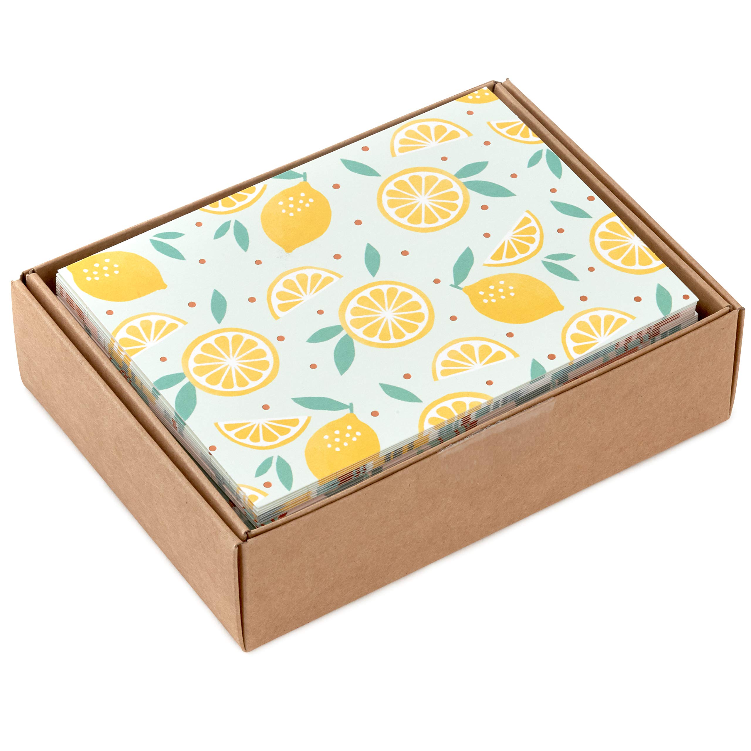Hallmark Blank Cards Assortment, 24 Cards with Envelopes (Citrus, Greenery, Gingham, Strawberries) & Blank Cards Assortment, Nature Prints (48 Cards with Envelopes)