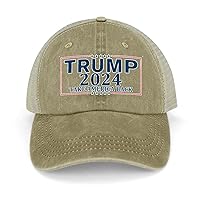 Trump 2024 Hat Keep America Great Denim Mesh Snapback Hat Adjustable Trucker DAD Baseball Cap