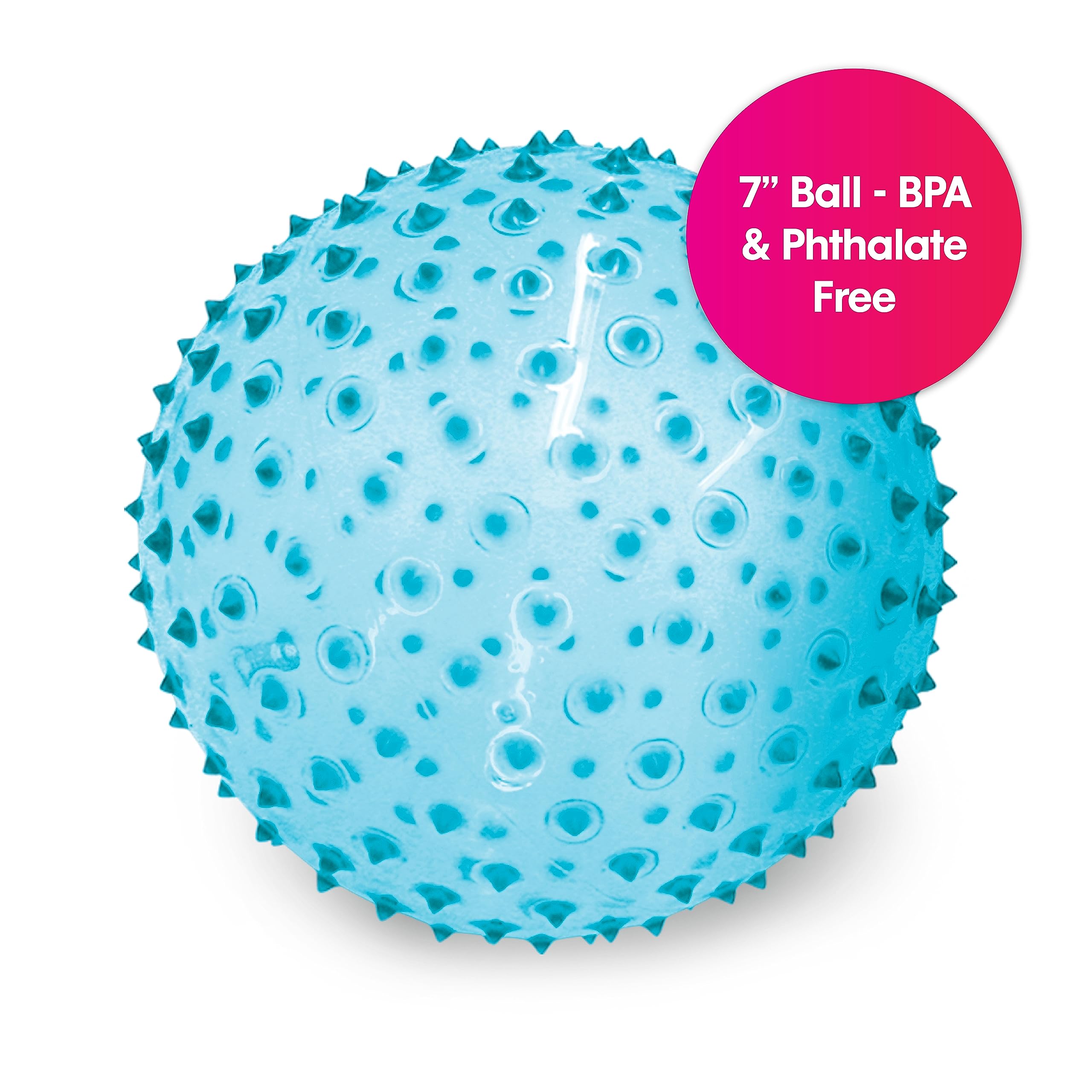 Edushape The Original Sensory Ball for Baby - 7” Transparent Trendy Color Baby Ball That Helps Enhance Gross Motor Skills for Kids Aged 6 Months & Up - Pack of 1 Vibrant & Unique Toddler Ball for Baby