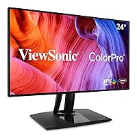 ViewSonic VP2468a 24-Inch Premium IPS 1080p Monitor with Advanced Ergonomics, ColorPro 100% sRGB Rec 709, 14-bit 3D LUT, Eye Care, 65W USB C, RJ45, HDMI, DP Daisy Chain for Home and Office,Black