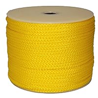 Wellington 10810/27-303 Hollow Braided Mono-Filament Rope, 1/4 in Dia x 1000 ft L, 81 lb., Polypropylene, Yellow