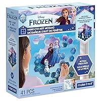 Make It Real Disney: Window Art Mosaic - Frozen - 41 pcs, Reusable Window Puzzle Clings, Creates a 10.5 x 9.5 Image, Kids Ages 6+