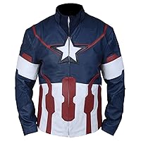 F&H Kid's Superhero Captain Star Shield Genuine Leather Jacket