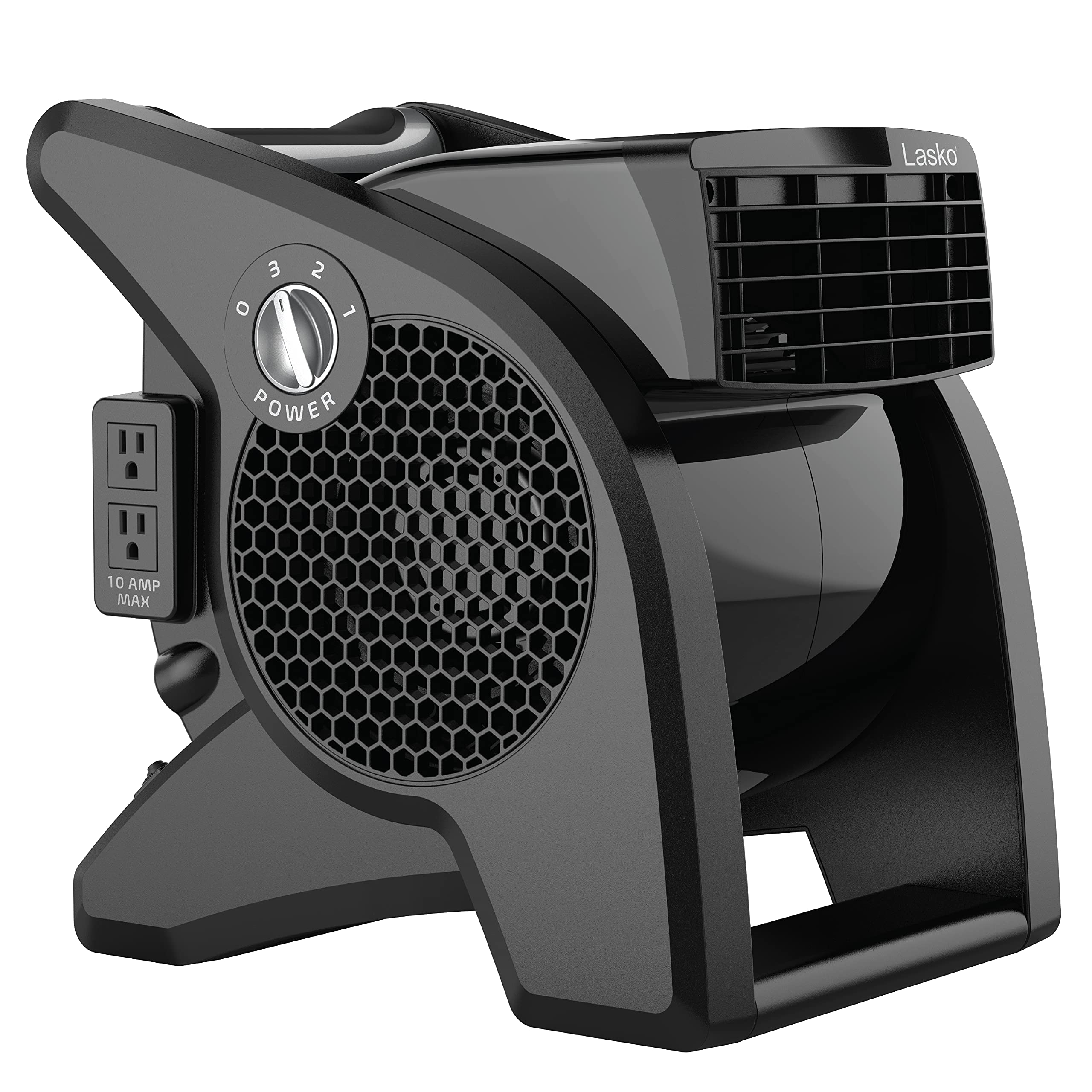 Lasko High Velocity X-Blower Air Mover Utility 3-Speed 6-Position Fan, 11x9x12, Blue & High Velocity Pro-Performance Pivoting Utility Fan for Cooling, Ventilating, Black Grey U15617