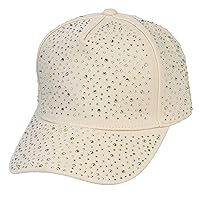Womens Jeweled Rhinestone Studded Hat - Crystal Gem Bling Baseball Cap