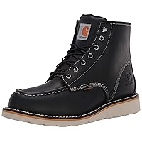 Carhartt mens 6 Inch Waterproof Wedge Soft Toe Work Boot, Black, 10 US