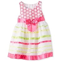 Bonnie Baby Girls Embroidered Organza Easter Spring Dress, Pink, 2T - 4T