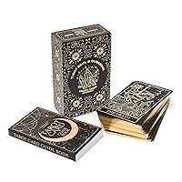 Mystical Gold Foil and Black Tarot Cards with Guide Book for Beginner Tarot Readers; Large Tarot Deck Extensive Guidebook Symbolic Meanings of Past History and Future Destiny