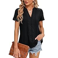 Blooming Jelly Womens Dressy Casual Blouses Short Sleeve V Neck Business Tops Ladies Trendy Fashion Summer Office Work Shirts