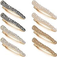 16 Pieces Pearls Rhinestone Alligator Hair Clips Rhinestone Duckbill Clips Duckbill Hairpins Hair Barrettes for Women Girls Hair Styling Tools Accessories, 4 Colors