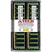 A-Tech 128GB Kit (2x64GB) DDR4 2400MHz PC4-19200 ECC LRDIMM 4Rx4 Quad Rank 1.2V Load Reduced DIMM 288-Pin Server & Workstation RAM Memory Upgrade Modules (A-Tech Enterprise Series)