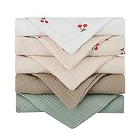 5 Pcs Towel Cloth Baby Bath Towel Handkerchief Cotton Burp Cloth Soft Absorbent Gauze Kindergarten Washcloth Bath Towels Set