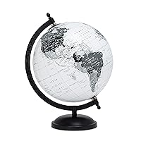 Abbott Collection 57-LATITUDE-19 Spinning Small Decorative Globe, Grey/Black, 11