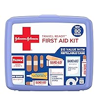 Travel Ready Portable Emergency First Aid Kit for Minor Wound Care with Assorted Adhesive Bandages, Gauze Pads & More, Ideal for Travel, Car & On-The-Go, 80 pc