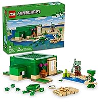 Minecraft The Turtle Beach House Construction Toy, Minecraft House Building Set with Turtle Figures, Accessories, and Characters from The Game, Gift for 8 Year Old Gamers, Boys and Girls, 21254