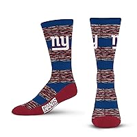 For Bare Feet NFL NEW YORK GIANTS RMC Multi Stripe Crew Sock Team Color Large
