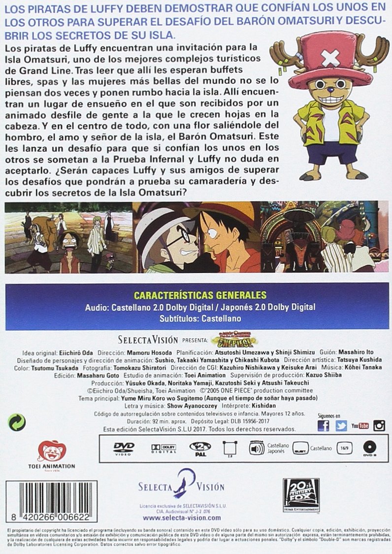 Omatsuri danshaku a Himitsu no Shima (ONE Piece. PELÍCULA 6.EL BARÓN OMATSURI Y LA ISLA DE Los SECRETOS - DVD -, Spain Import, s