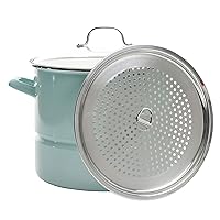 Broadway Steamer Stock Pot with Insert and Lid, 16-Quart, Glacier Blue