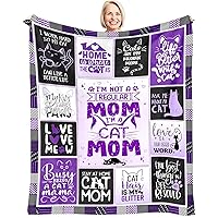 Mothers Day Cat Mom Gifts for Women, Cat Gifts for Cat Lovers, Cat Lover Gift for Women Girls, Crazy Cat Lady Gifts for Women, Gift for Cat Lover for Birthday, Cat Owner Gifts Throw Blankets 60