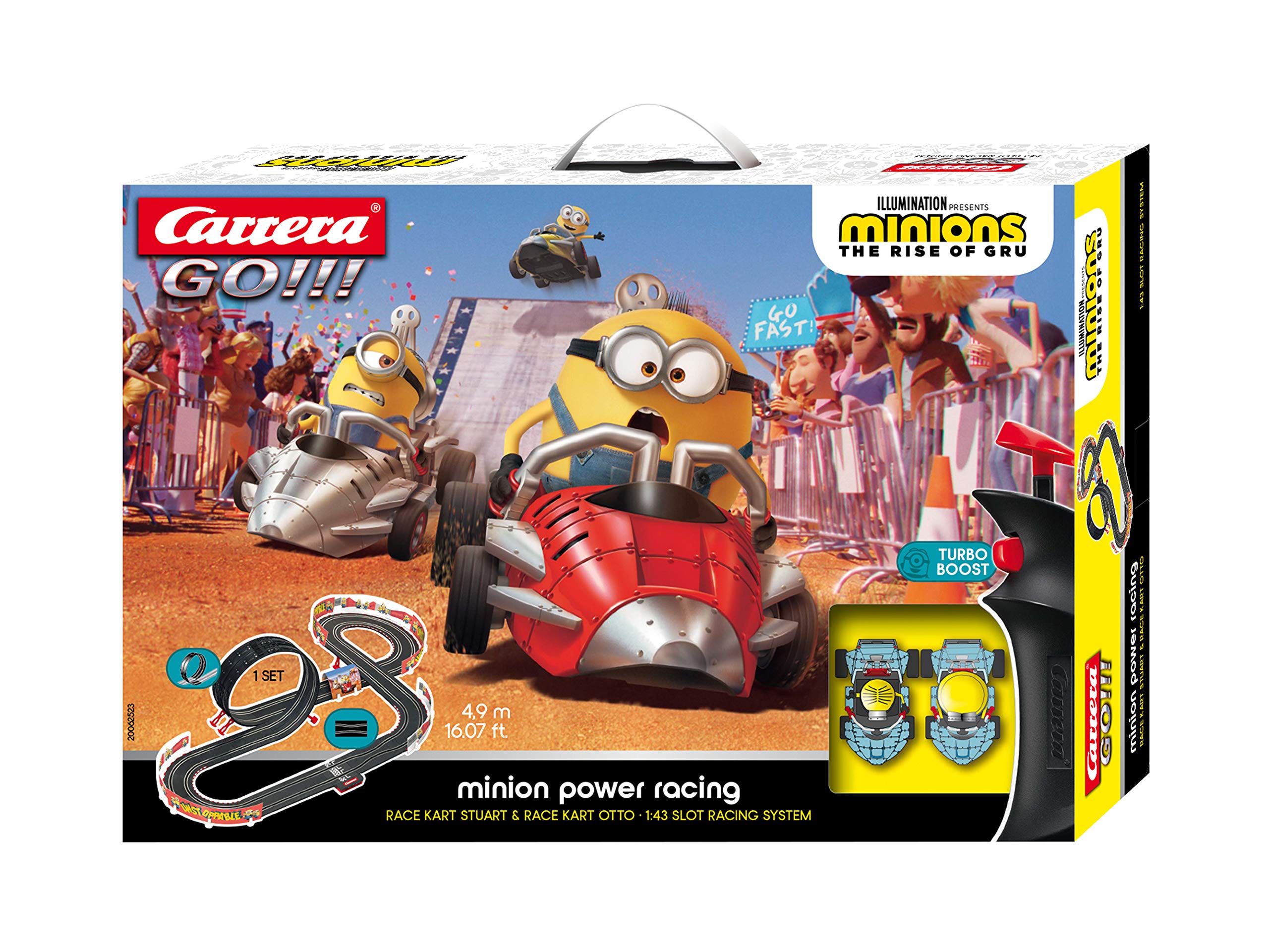 Mua Carrera GO! Minion Power Racing Track Set  m Electric Race Track  with 2 Cars | Hand Controller, Turbo Button, Track Parts, Looping | for  Children from 5 Years &