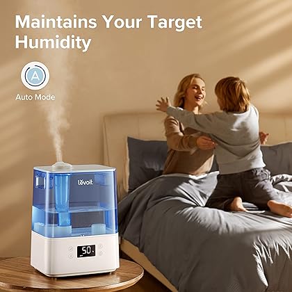 LEVOIT Classic300S Ultrasonic Smart Top Fill Humidifier, Extra Large 6L Tank for Whole Family, APP & Voice Control, Essential Oil Diffuser, Humidity Setting with Sensor, Quiet Sleep Mode, Night Light