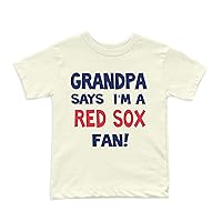 NanyCrafts' Grandpa Says I'm a Red Sox Fan Kids Shirt, Children Red Sox Fan