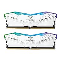 TEAMGROUP T-Force Delta RGB DDR5 Ram 32GB Kit (2x16GB) 7200MHz (PC5-57600) CL34 Desktop Memory Module Ram (White) for 600 Series Chipset - FF4D532G7200HC34ADC01