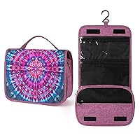Tie Dye Mandala Makeup Bag Travel Toiletry Bag Waterproof Cosmetic Bag with Portable Hook Handbag