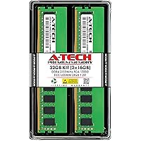 A-Tech Server 32GB Kit (2 x 16GB) 2Rx8 PC4-17000 DDR4 2133MHz ECC Unbuffered UDIMM 288-Pin Dual Rank DIMM 1.2V Workstation Server Memory RAM Upgrade Stick Modules (A-Tech Enterprise Series)