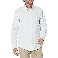 Brooks Brothers Men's Non-Iron Stretch Oxford Sport Shirt Long Sleeve Check