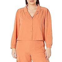 KENDALL + KYLIE Women's Button Up Crop Blouse