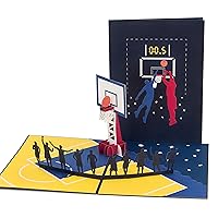Ribbli Basketball Handmade 3D Pop Up Card,Greeting Card,Sports Card,Happy Birthday Card,Fathers Day Card,For Him,Men,Dad,Husband,Boyfriend,Brother,Son,Kid,Friend,with Envelope,All Occasion