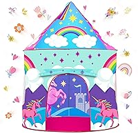 USA Toyz Unicorn Pop Up Tent for Kids - Indoor and Outdoor Playhouse Unicorn Tent for Girls and Boys, Pink Princess Tent with Unicorn Headband and Kids Tent Storage Carry Bag