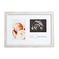 Kate & Milo Rustic Bracelet ID and Sonogram Frame, Rustic Pregnancy Keepsake Picture Frame, Gender-Neutral Nursery Décor