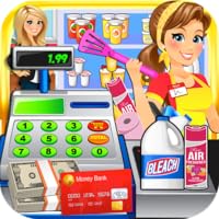 Dollar Store Cash Register Sim - Kids Supermarket Cashier & Shopping Mall Games FREE