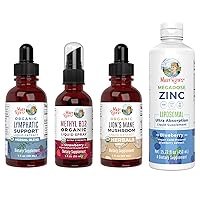 MaryRuth's Lymphatic Support, Vitamin B12 Liquid, Lion's Mane Mushroom, & Liquid Zinc, 4-Pack Bundle for Lymphatic Health, Energy Support, Cognitive Health, Nootropic Brain Support, & Immune Support