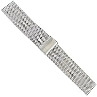 22mm Milano Stainless Steel Thick Heavy Mesh W/Fold Over Clasp Watch Band ME812