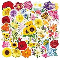 Flowers Floral Stickers 650 Pieces Summer Spring Rose Sunflower Hibiscus Stickers Vinyl Stickers for Water Bottle Scrapbook Envelope Laptop Mother's Day Tea Party Gifts Bags School Classroom Rewards