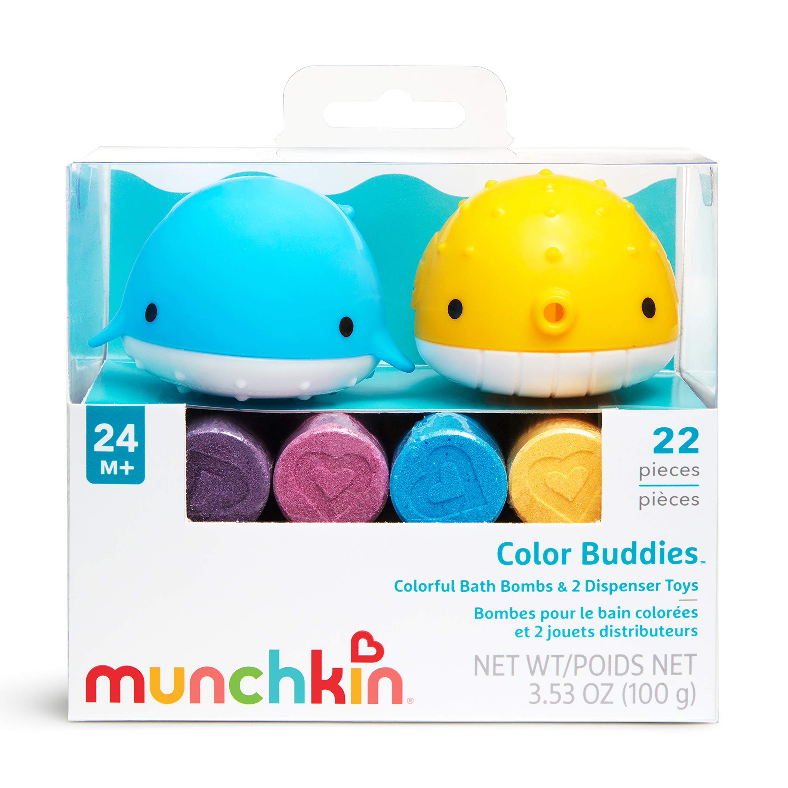 Munchkin® Color Buddies™ Moisturizing Bath Water Color Tablets & 2 Toy Dispensers, 20 Tablets